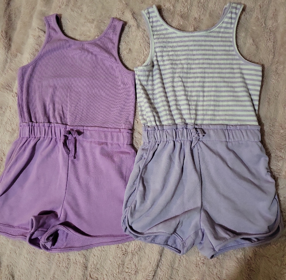 btween Lavender and Striped Romper Set